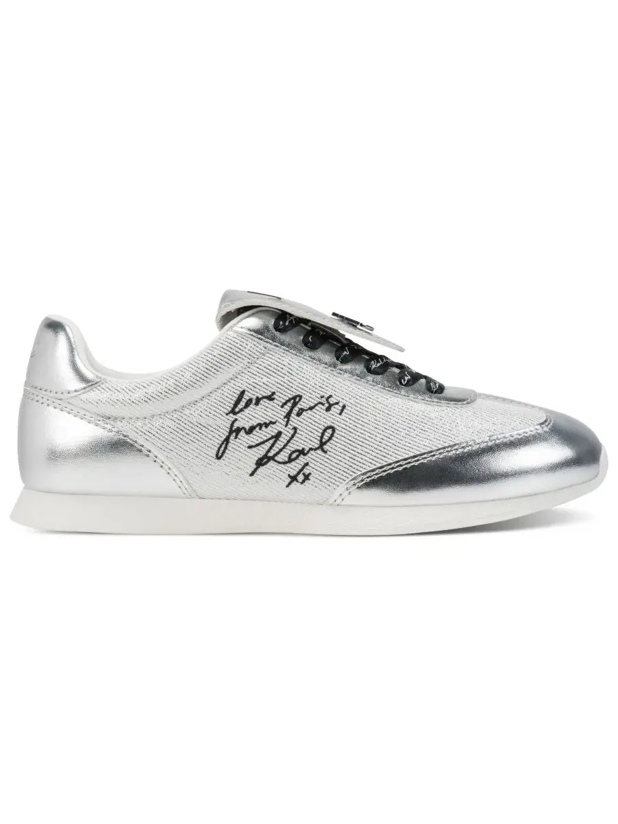 Кроссовки на шнуровке Midwood Lace-Up KARL LAGERFELD PARIS — изображение 2 из 5, серебристый металлик
