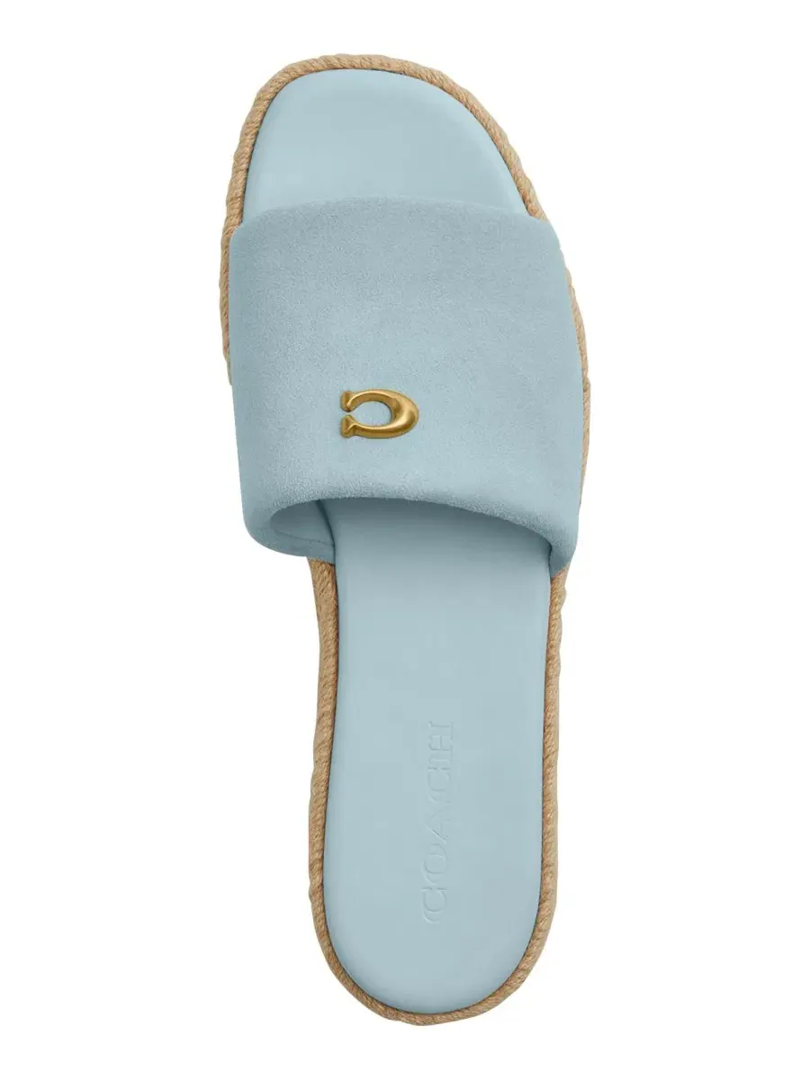 Сандалии-эспадрильи COACH Holly Espadrille Slip-On, Sea Mist Suede — изображение 4 из 5
