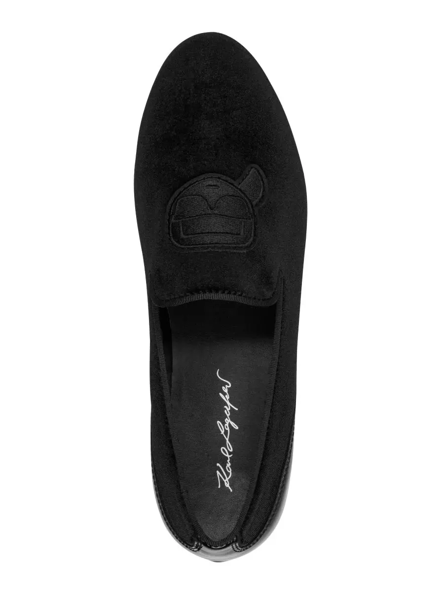 Туфли-слипоны из полиэстера Socha Velvet KARL LAGERFELD PARIS — изображение 4 из 5, черный