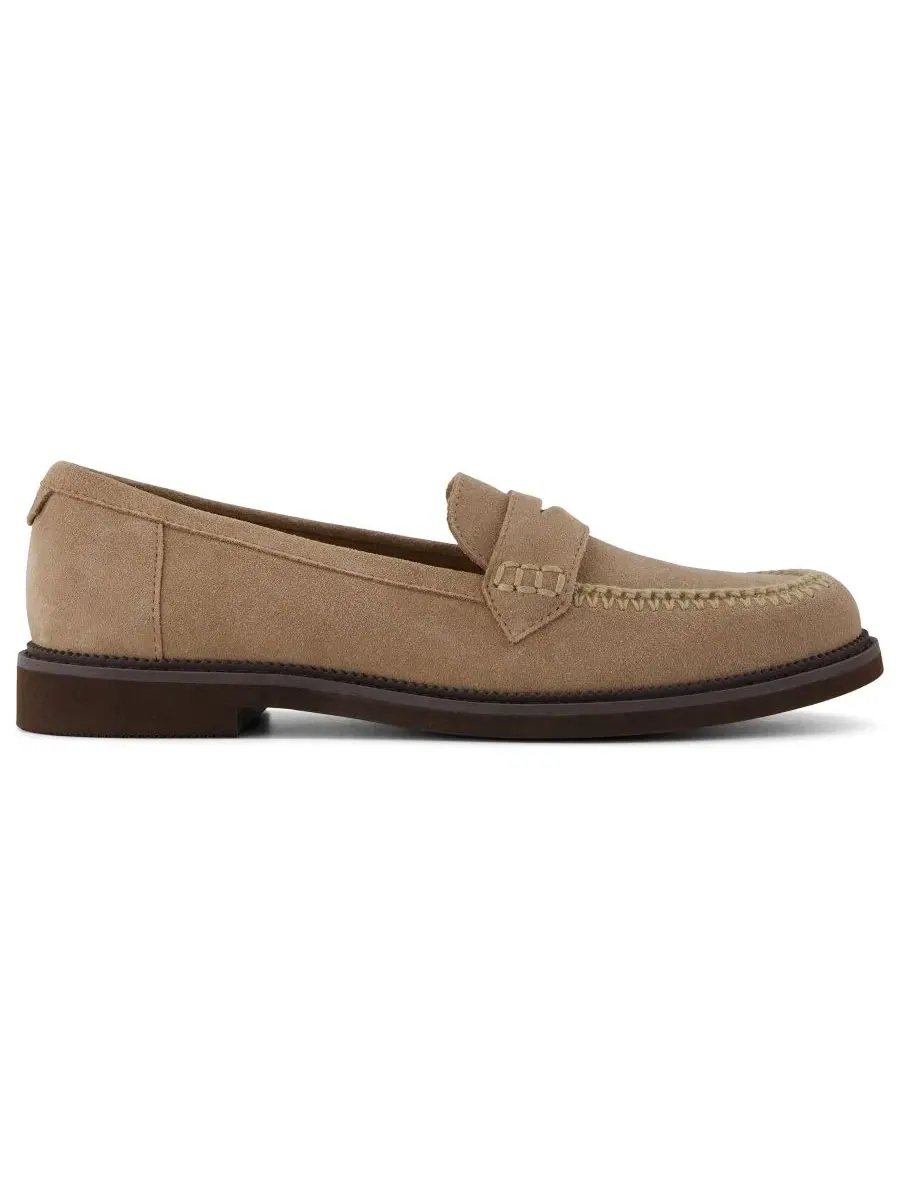 Женские слипоны-лоферы Marie Mid Taupe Suede/Deco Stitch TOMS — изображение 2 из 5, тауп