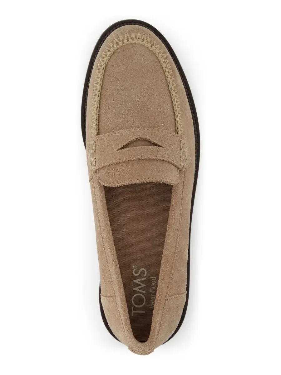Женские слипоны-лоферы Marie Mid Taupe Suede/Deco Stitch TOMS — изображение 4 из 5, тауп