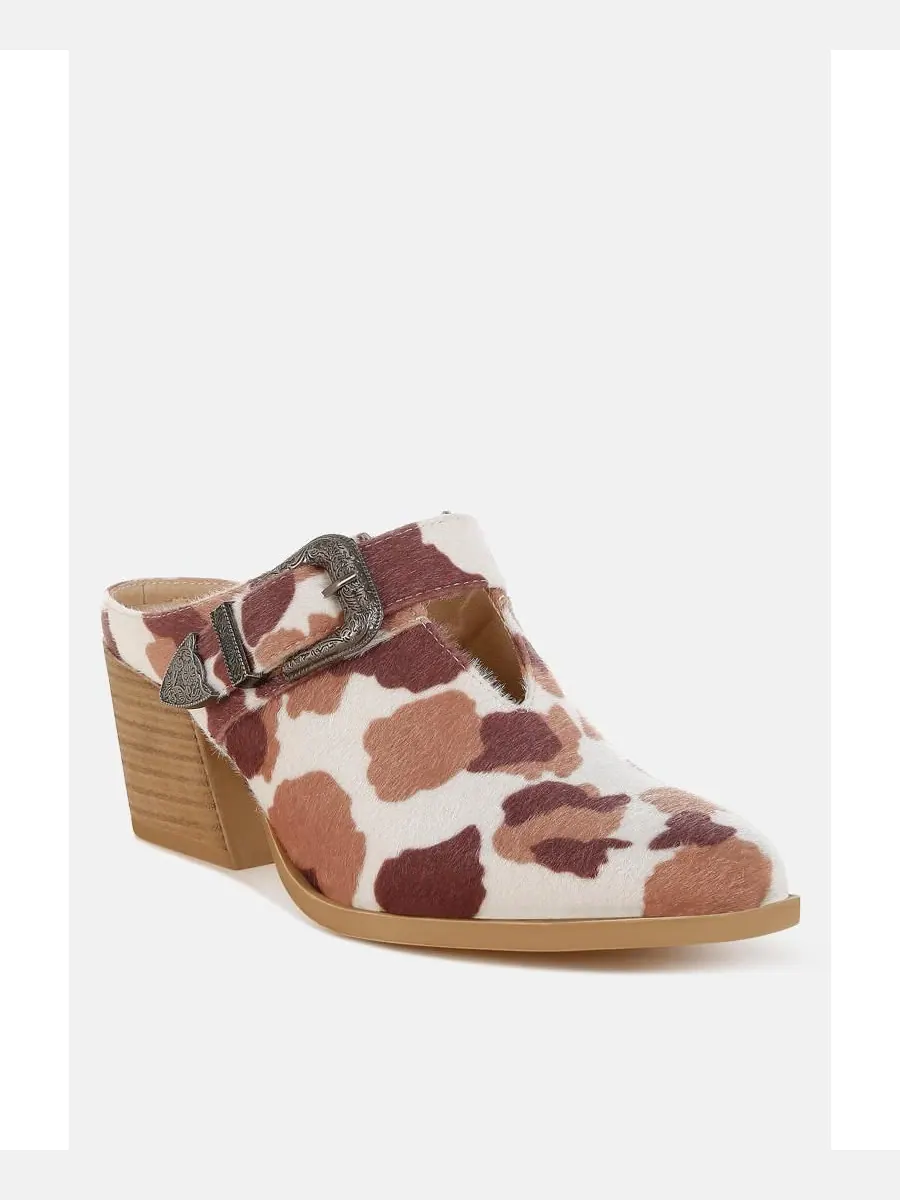 Мюли Nometa из искусственной замши с пряжками Rag & Co, Cow-print — изображение 2 из 3