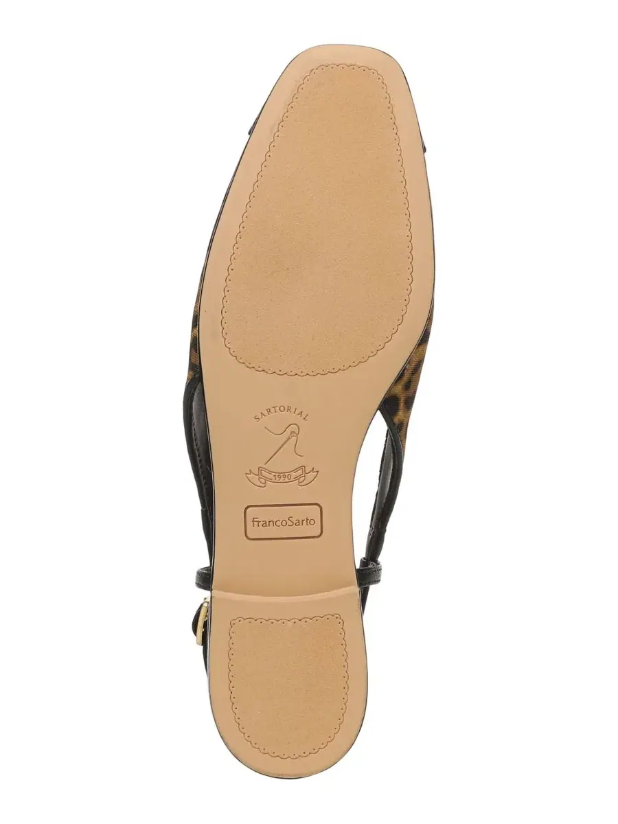 Туфли-лодочки Ethel Slingback Square Toe Dress Flats Franco Sarto, Camel Leopard Faux Leather — изображение 5 из 5