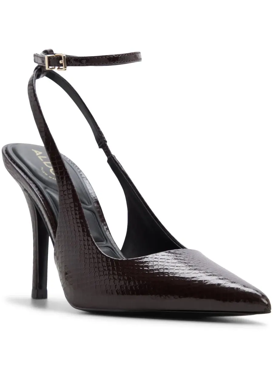 Туфли-лодочки Nikoletta Slingback Pumps ALDO, Maroon Embossed Snake