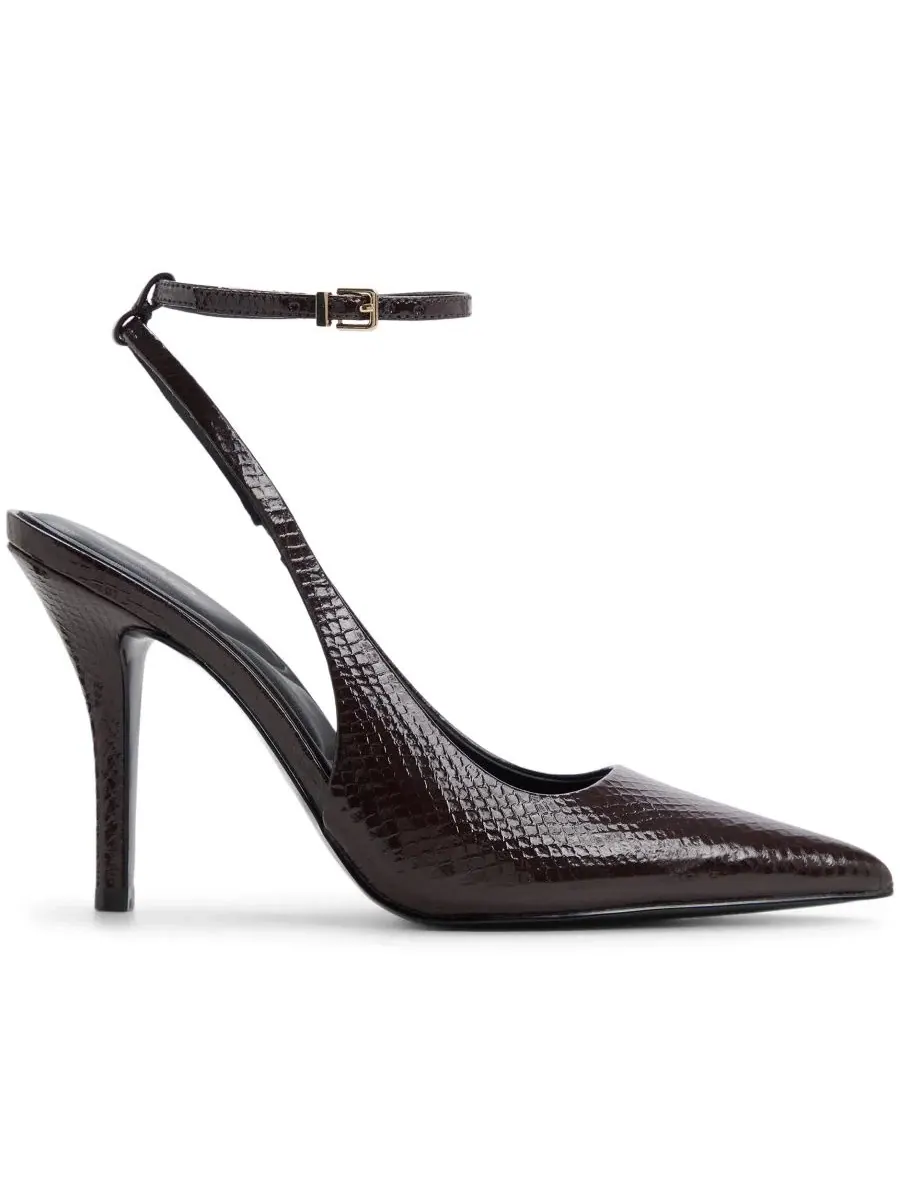 Туфли-лодочки Nikoletta Slingback Pumps ALDO, Maroon Embossed Snake — изображение 2 из 5