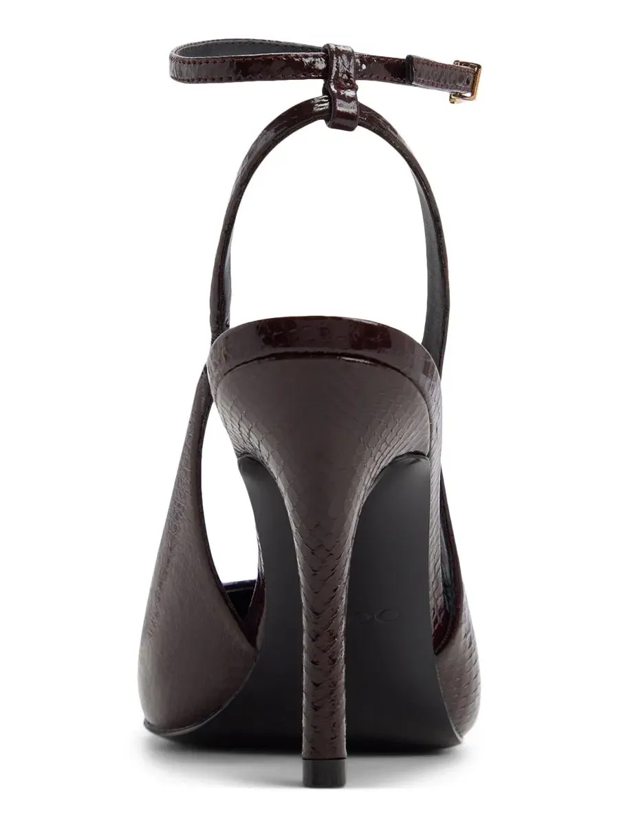 Туфли-лодочки Nikoletta Slingback Pumps ALDO, Maroon Embossed Snake — изображение 3 из 5