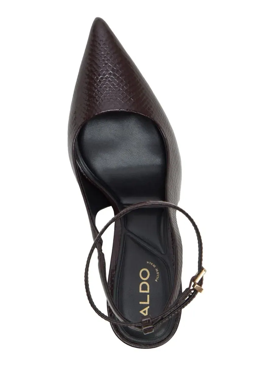 Туфли-лодочки Nikoletta Slingback Pumps ALDO, Maroon Embossed Snake — изображение 4 из 5