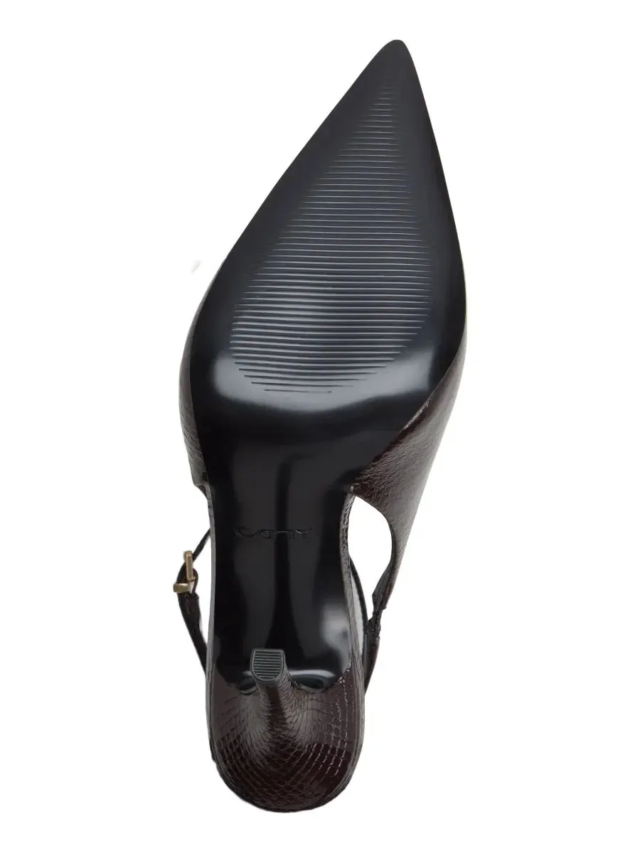 Туфли-лодочки Nikoletta Slingback Pumps ALDO, Maroon Embossed Snake — изображение 5 из 5