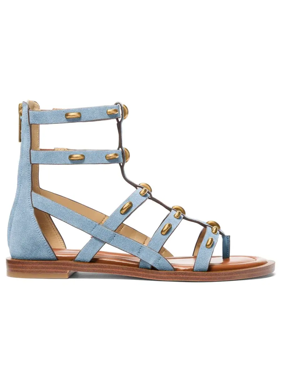 Женские сандалии-гладиаторы Noa с открытым носком на плоской подошве Michael Kors, Chambray Suede — изображение 2 из 4