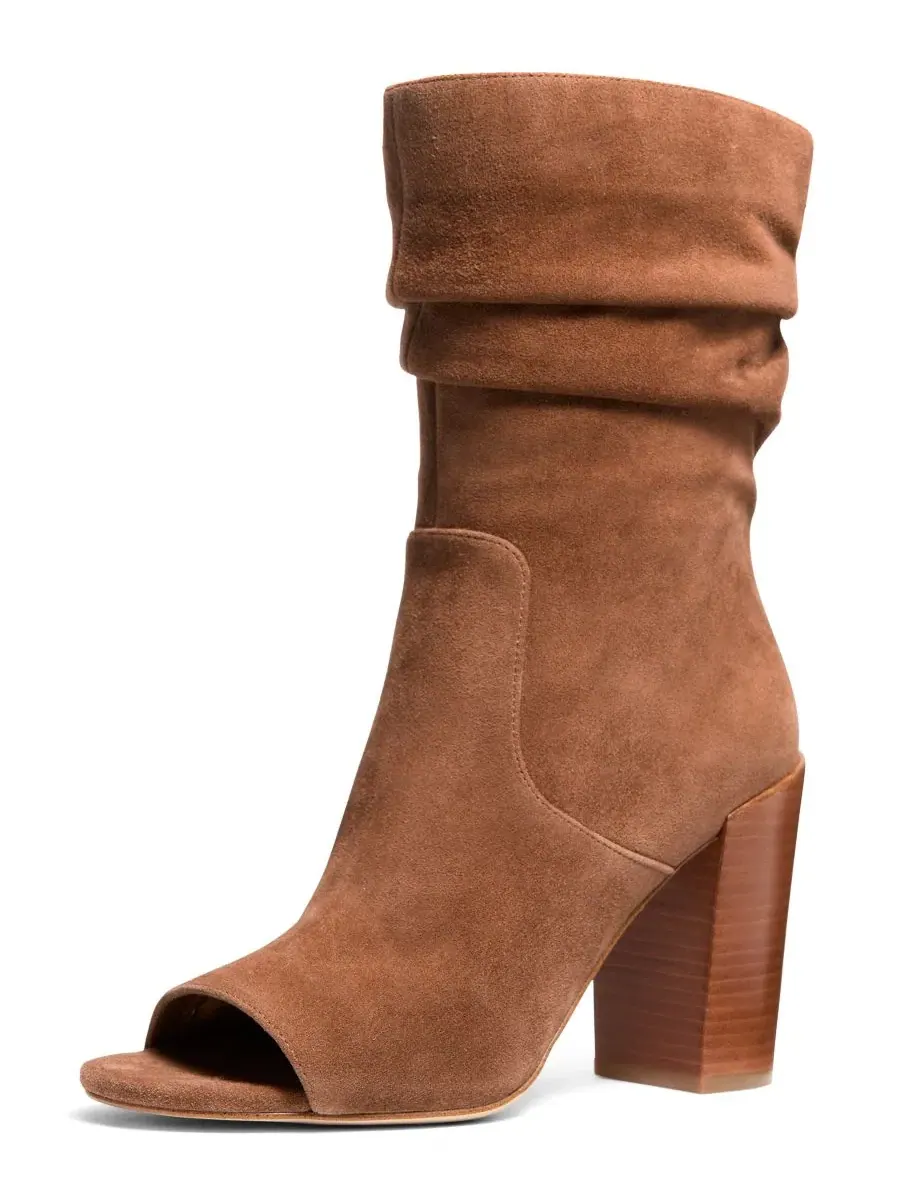 Ботинки-челси Shayna на каблуке Michael Kors, Luggage Suede — изображение 4 из 4