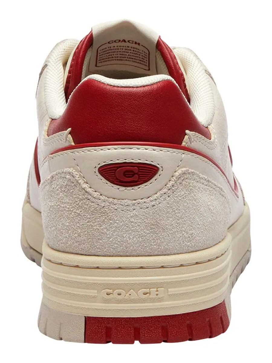 Кроссовки женские с шнуровкой SoHo Lace-Up COACH, Chalk Poppy Suede — изображение 3 из 5