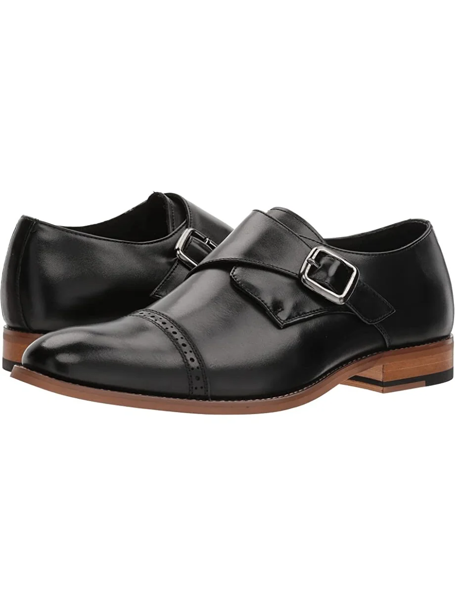 Оксфорды Desmond Cap-Toe Monk-Strap Loafer Stacy Adams — черный