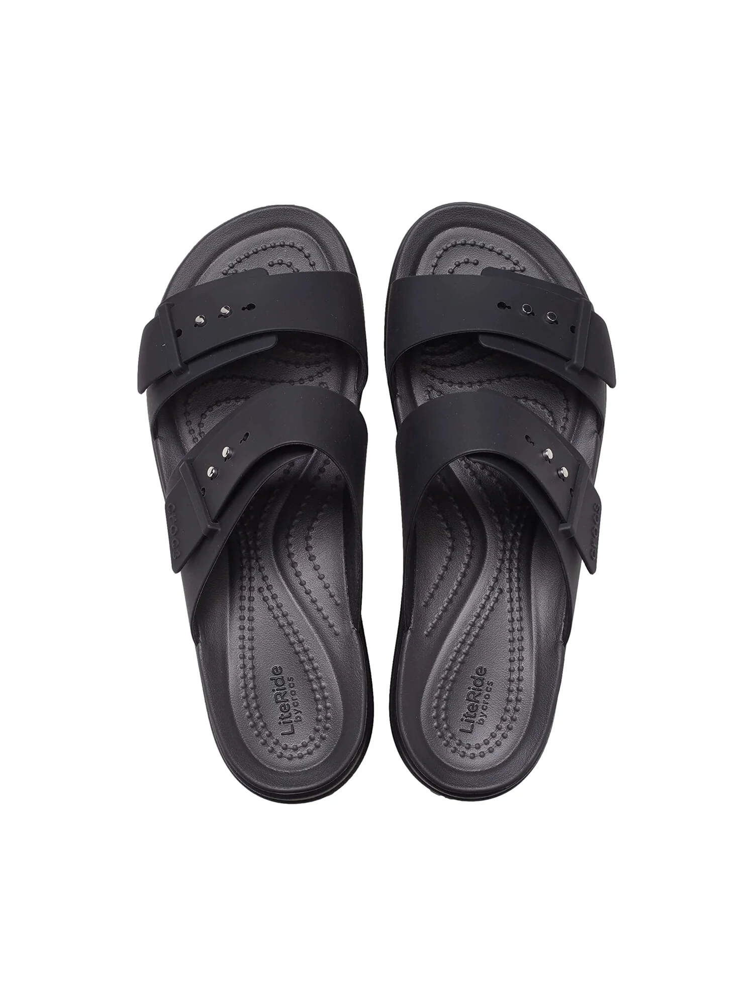 Туфли на каблуках Brooklyn Buckle Low Wedge Crocs — черный