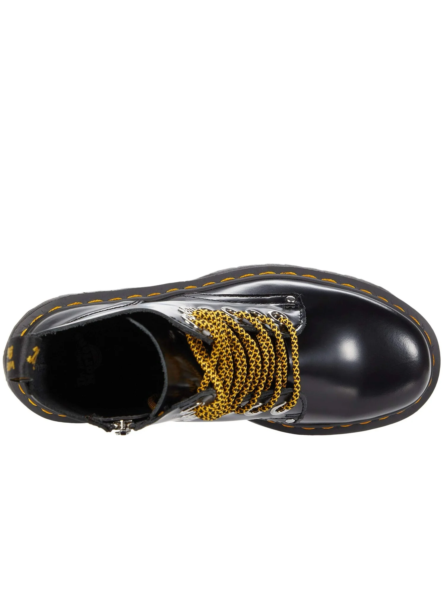 Ботинки Dr. Martens Jadon Max Platform в цвете Black Buttero с желтыми деталями — 2