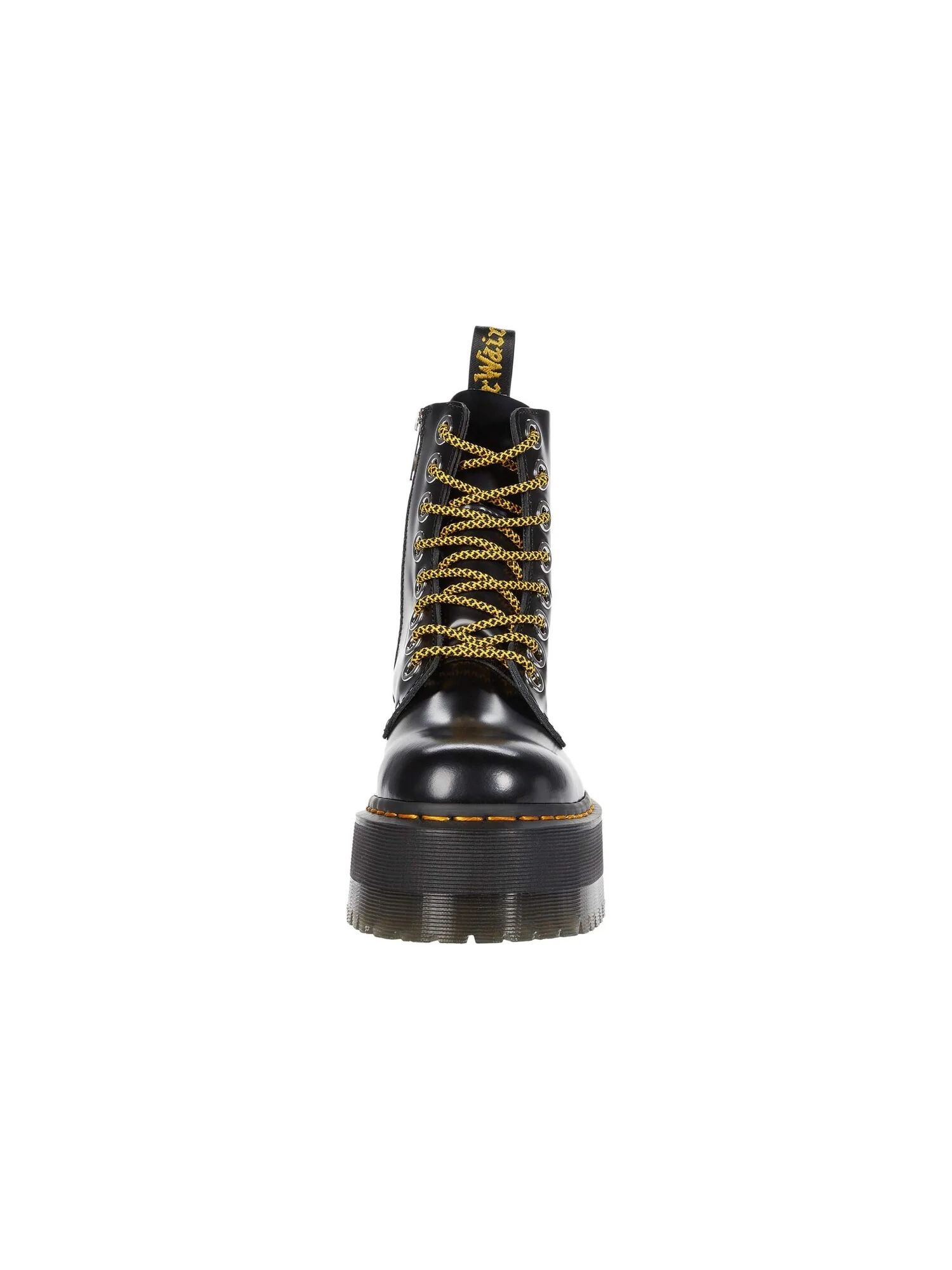 Ботинки Dr. Martens Jadon Max Platform в цвете Black Buttero с желтыми деталями — 4