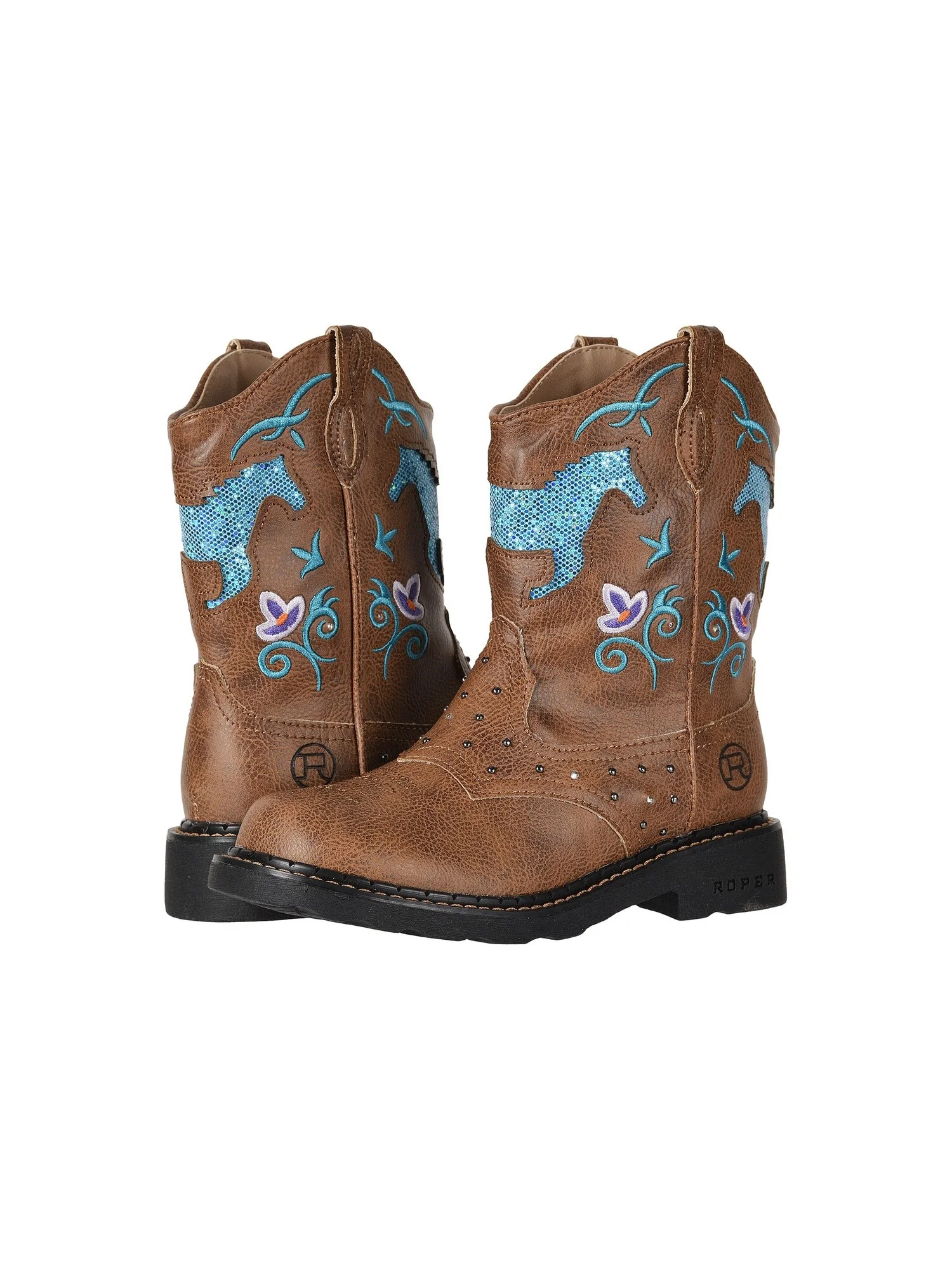 Ботинки Roper Kids Horse Flowers (Toddler/Little Kid) — 5