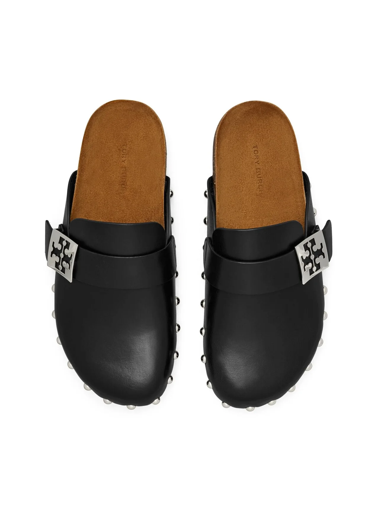 Сабо Tory Burch Mellow Stud Mule — серебристый