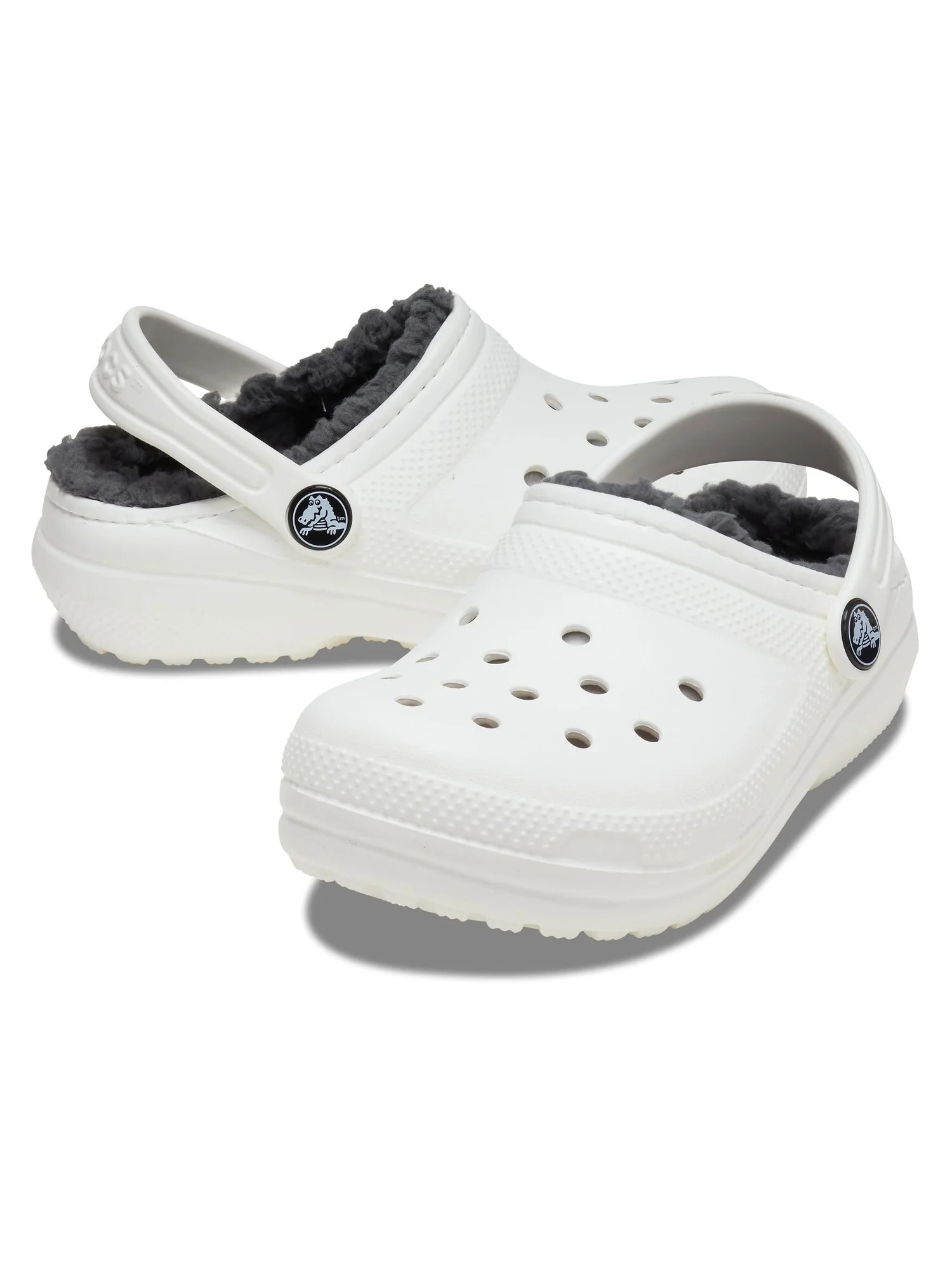 Сабо Crocs Kids Classic Lined Clog (Little Kid/Big Kid) — серый
