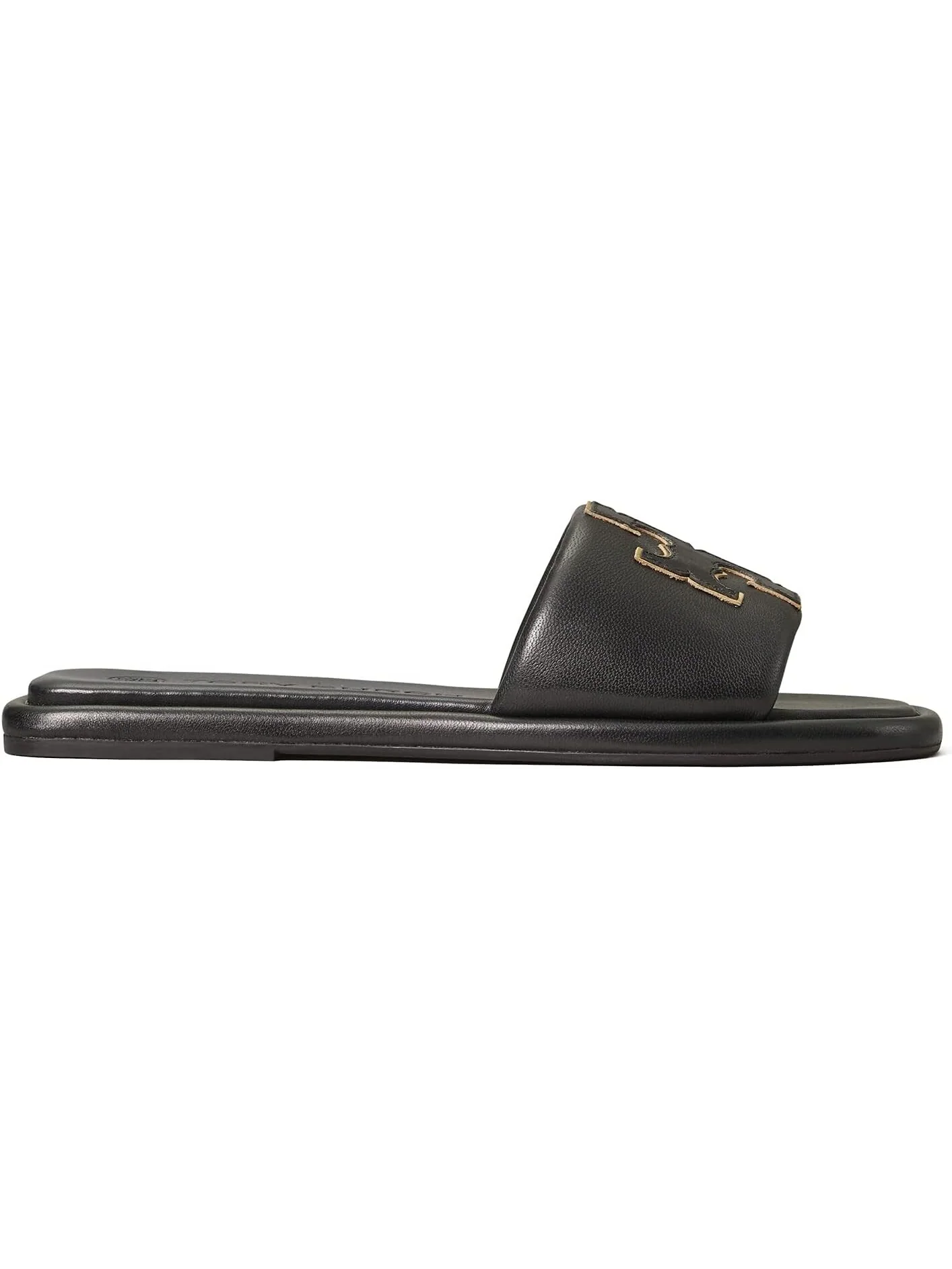Сандалии на плоской подошве Double T Sport Slide Tory Burch — золотистый