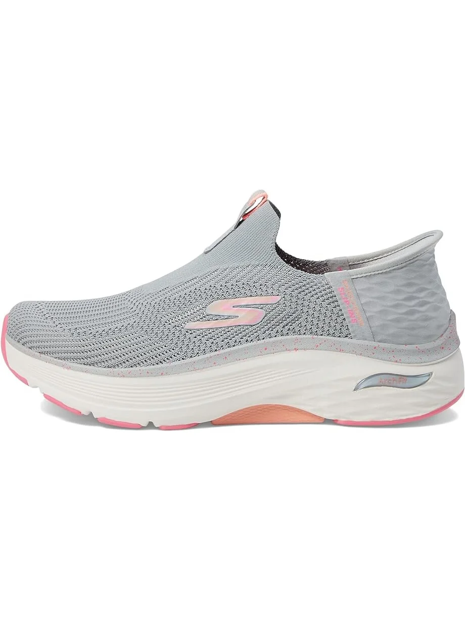 Кроссовки SKECHERS Max Cushioning Arch Fit Fluidity Hands Free Slip-Ins — изображение 4 из 4, серый/розовый