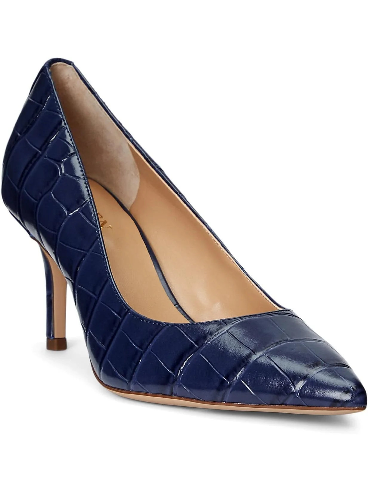 Туфли LAUREN Ralph Lauren Lanette Crocodile Embossed Leather Pumps — 1