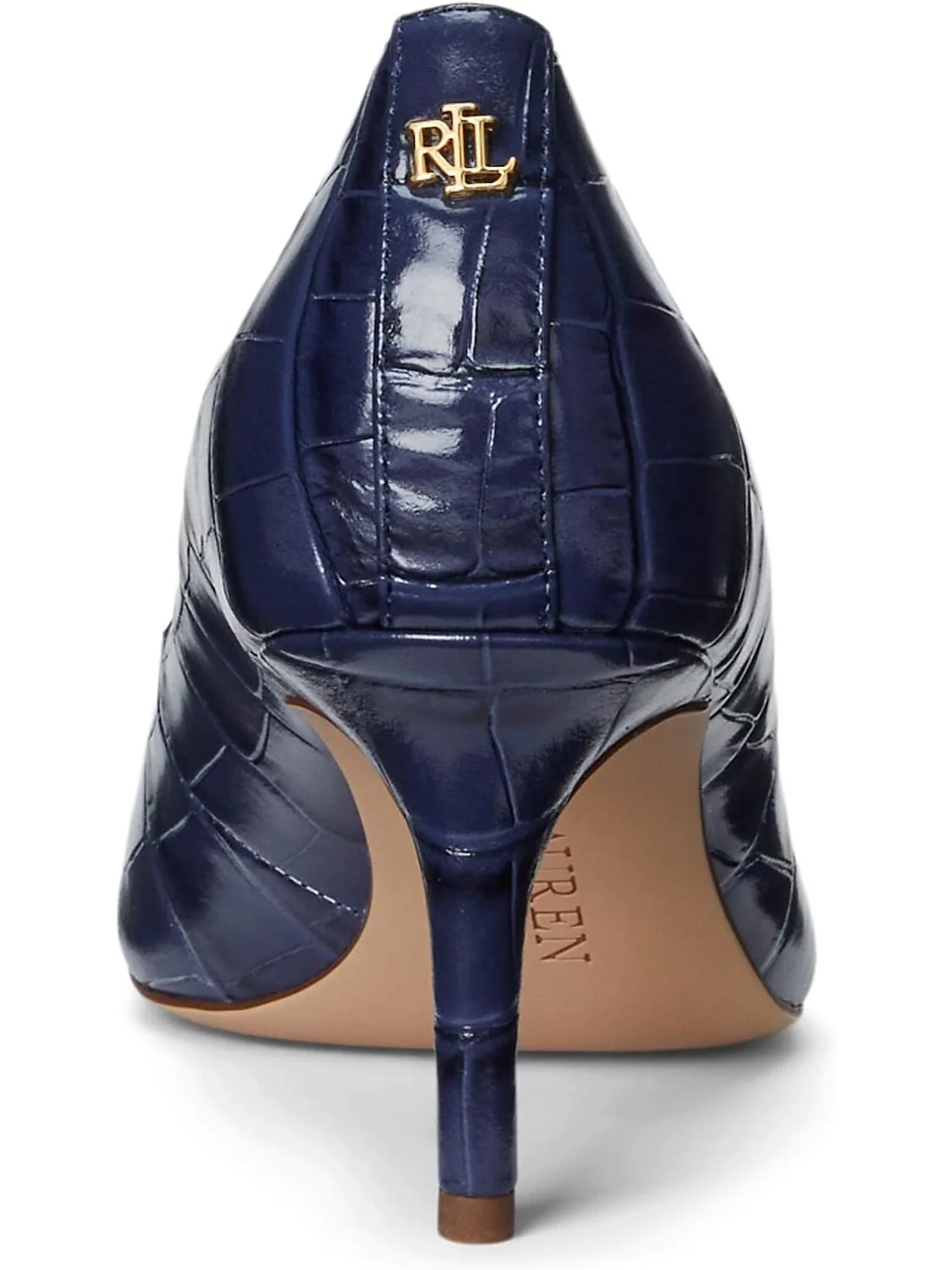 Туфли LAUREN Ralph Lauren Lanette Crocodile Embossed Leather Pumps — 4