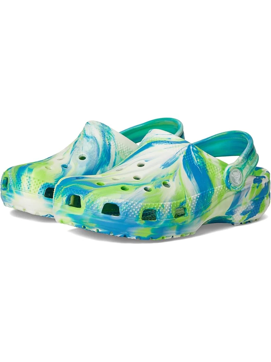 Сабо Crocs Kids Classic Marbled Tie-Dye Clog — изображение 1 из 7, синий/мульти темный