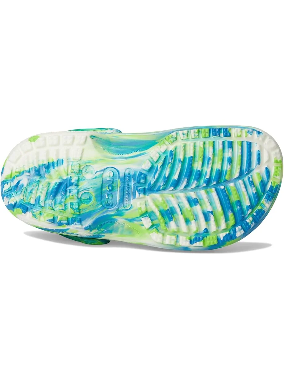Сабо Crocs Kids Classic Marbled Tie-Dye Clog — изображение 3 из 7, синий/мульти темный