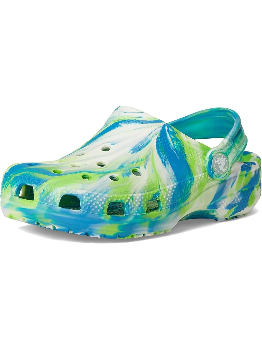 Сабо Crocs Kids Classic Marbled Tie-Dye Clog — изображение 7 из 7, синий/мульти темный