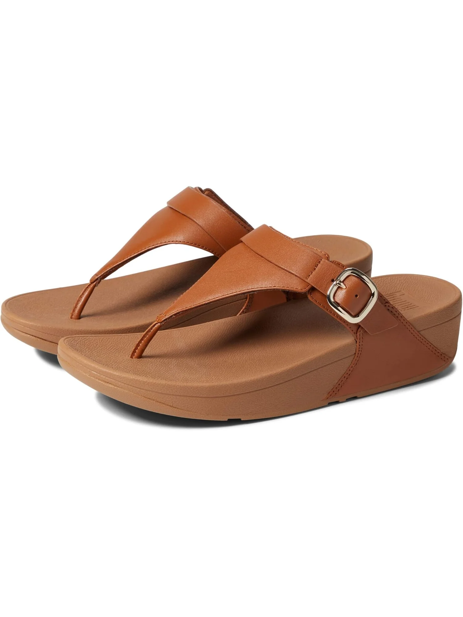 Шлепанцы Lulu Adjustable Leather Toe Post Sandals FitFlop — бежевый