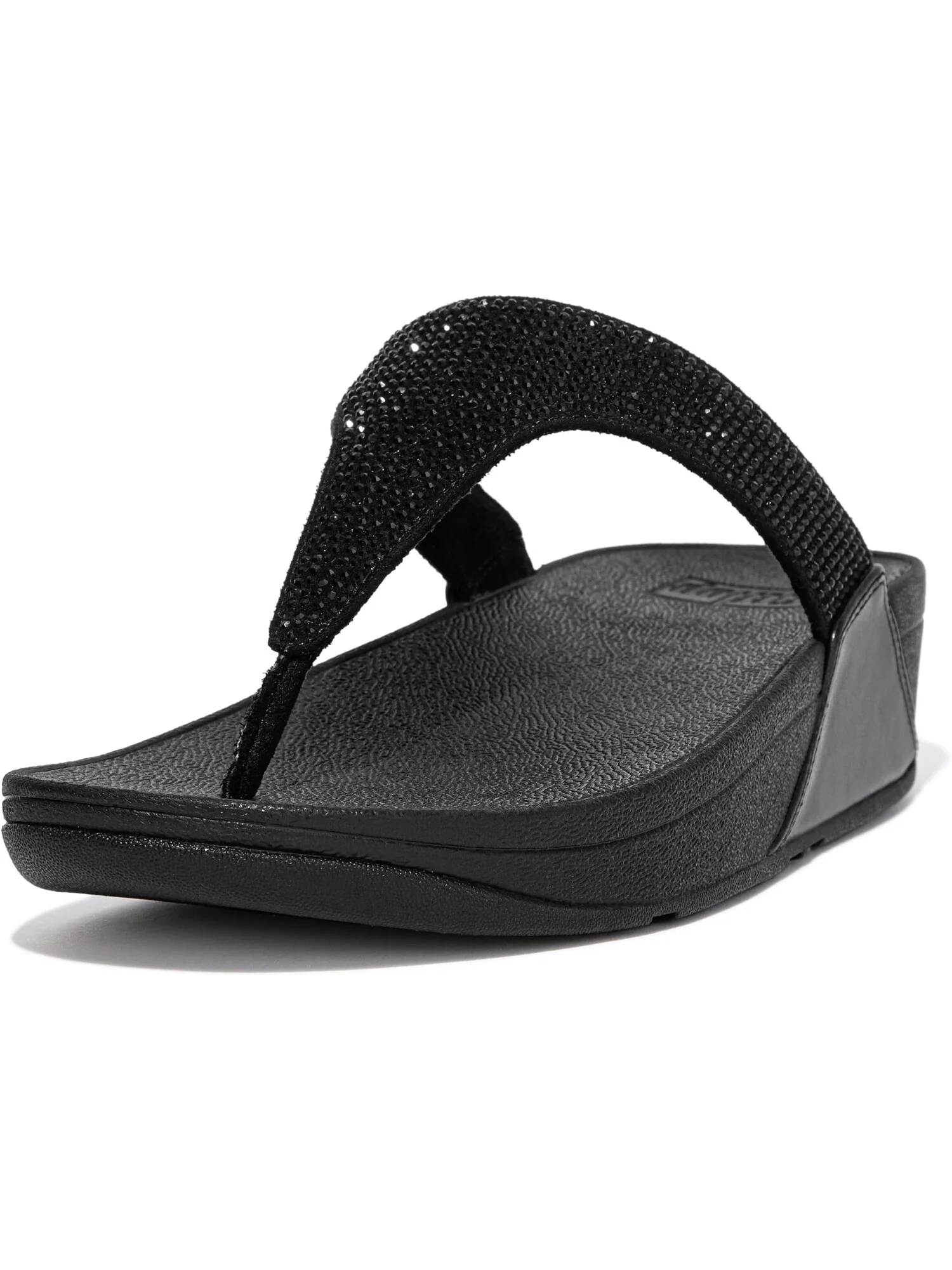 Шлепанцы Lulu Crystal Embellished Toe-Post Sandals FitFlop — черный
