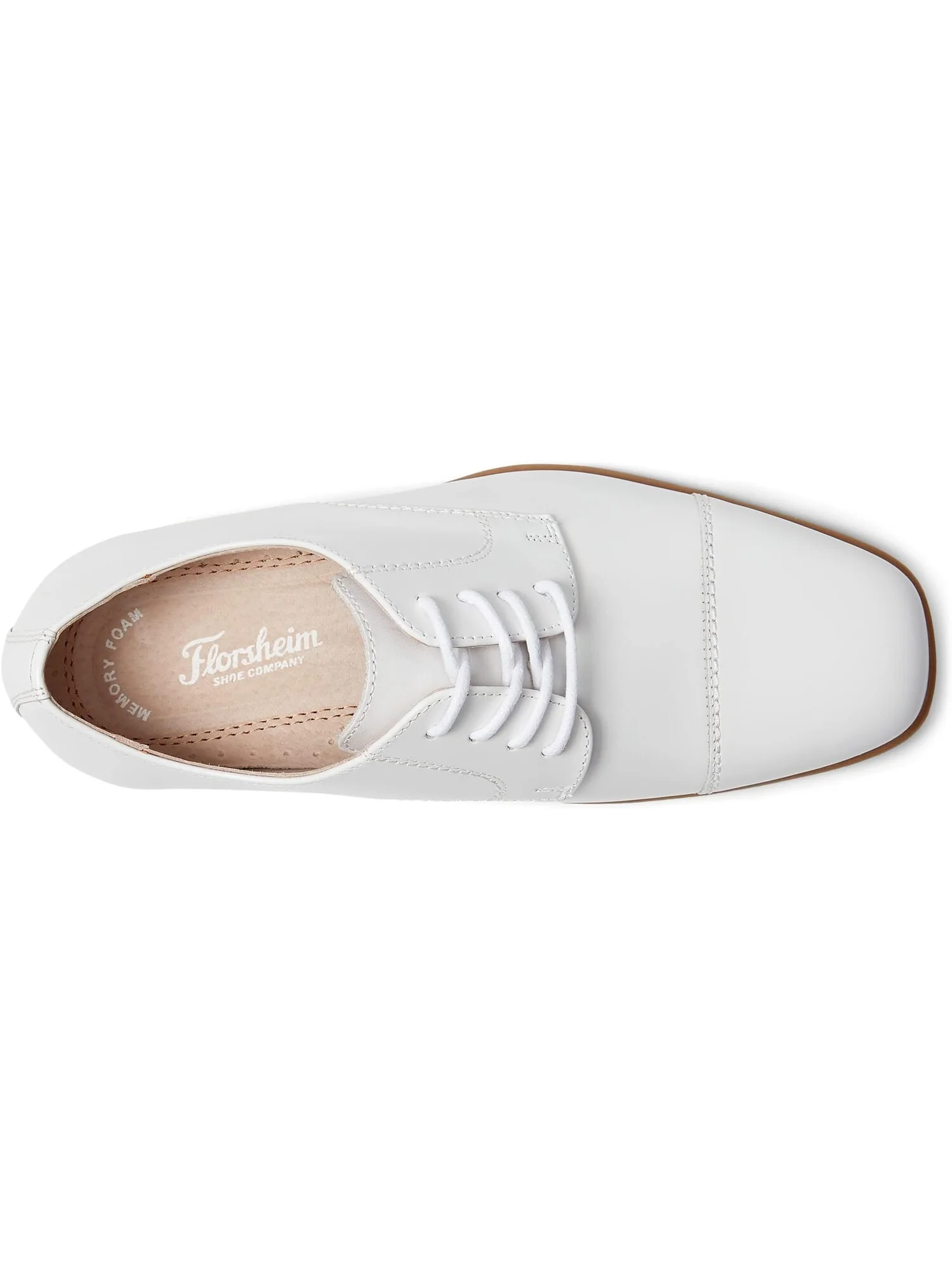 Оксфорды Reveal Cap Toe Ox, Jr. Florsheim, белая гладкая кожа — 2