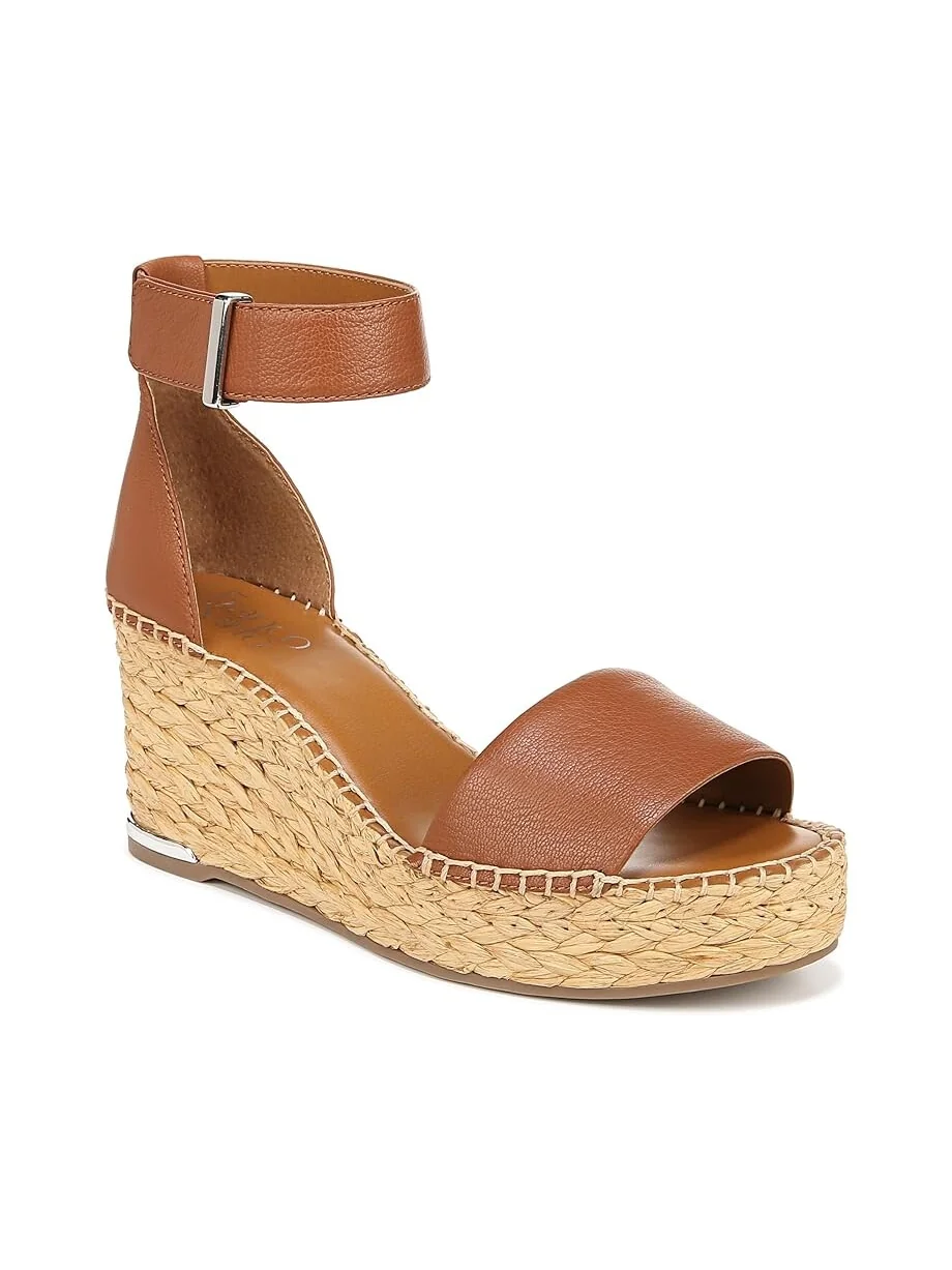 Сандалии Franco Sarto Clemens Raffia Espadrille Wedge Heel — 1