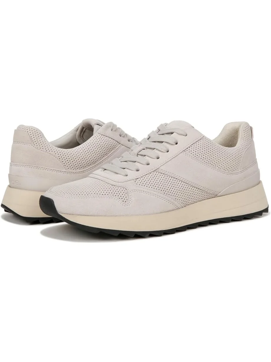 Кроссовки Vince Edric Perforated Lace-Up Sneakers, цвет Horchata Suede — бежевый