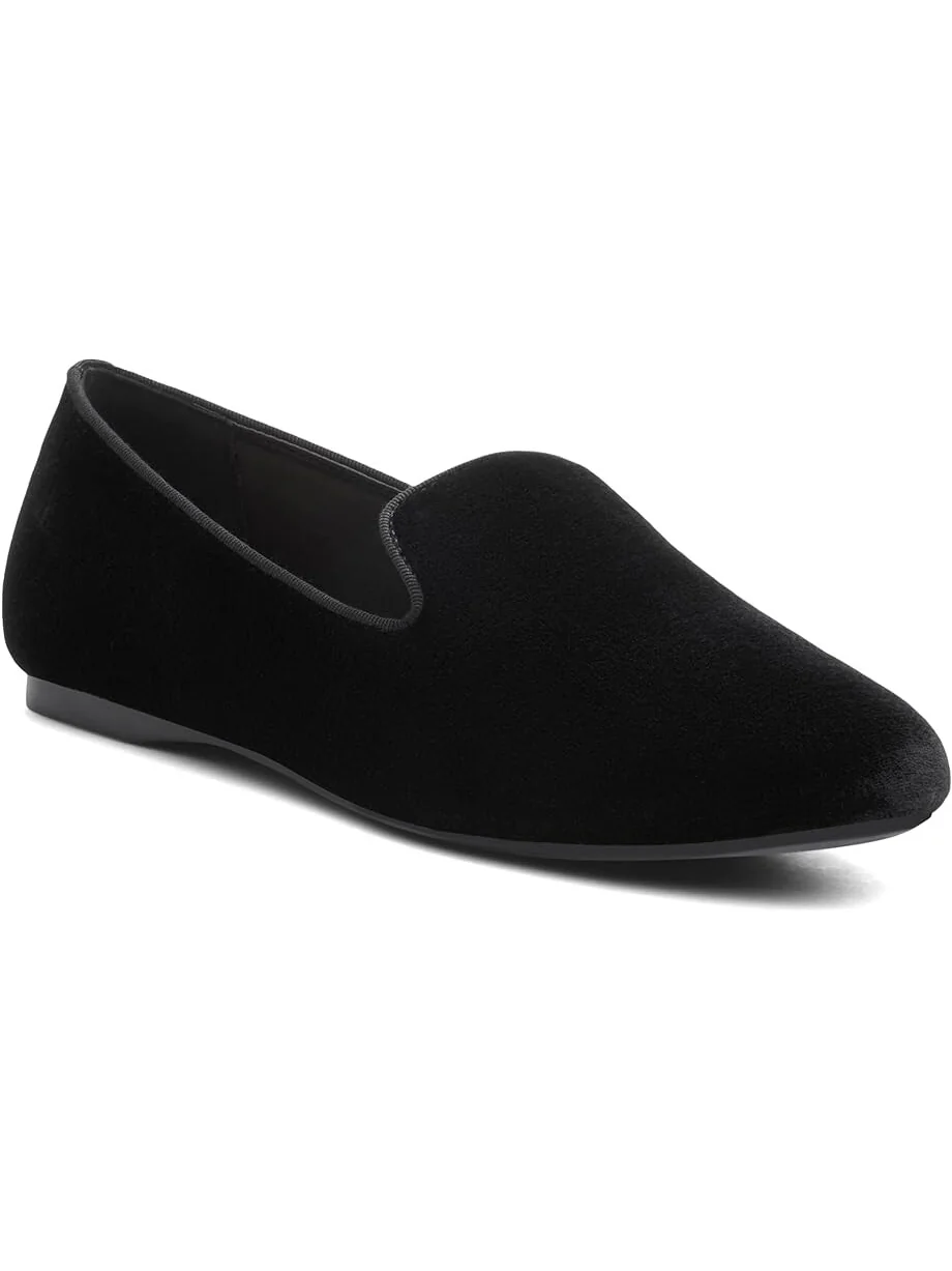 Туфли на плоской подошве Birdies Starling Velvet Flat — черный