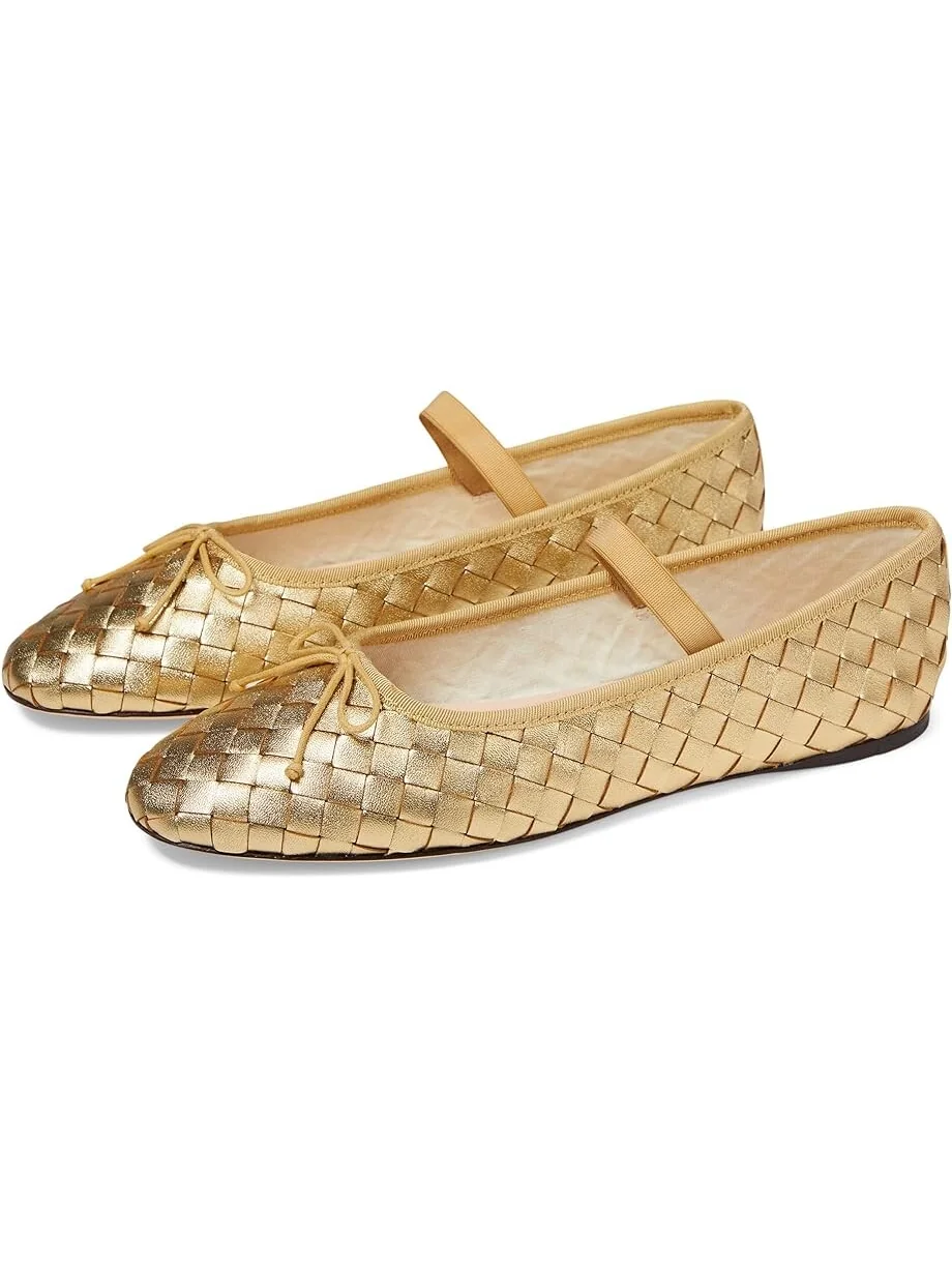 Туфли на плоской подошве Loeffler Randall Leonie Soft Ballet Flats — золотистый