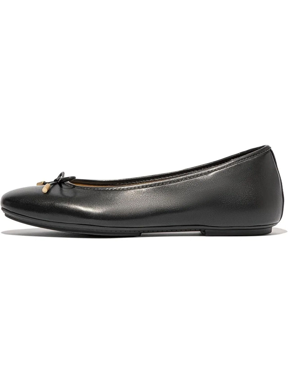 Туфли на плоской подошве FitFlop Delicato Bow Soft Leather Ballerinas — 4