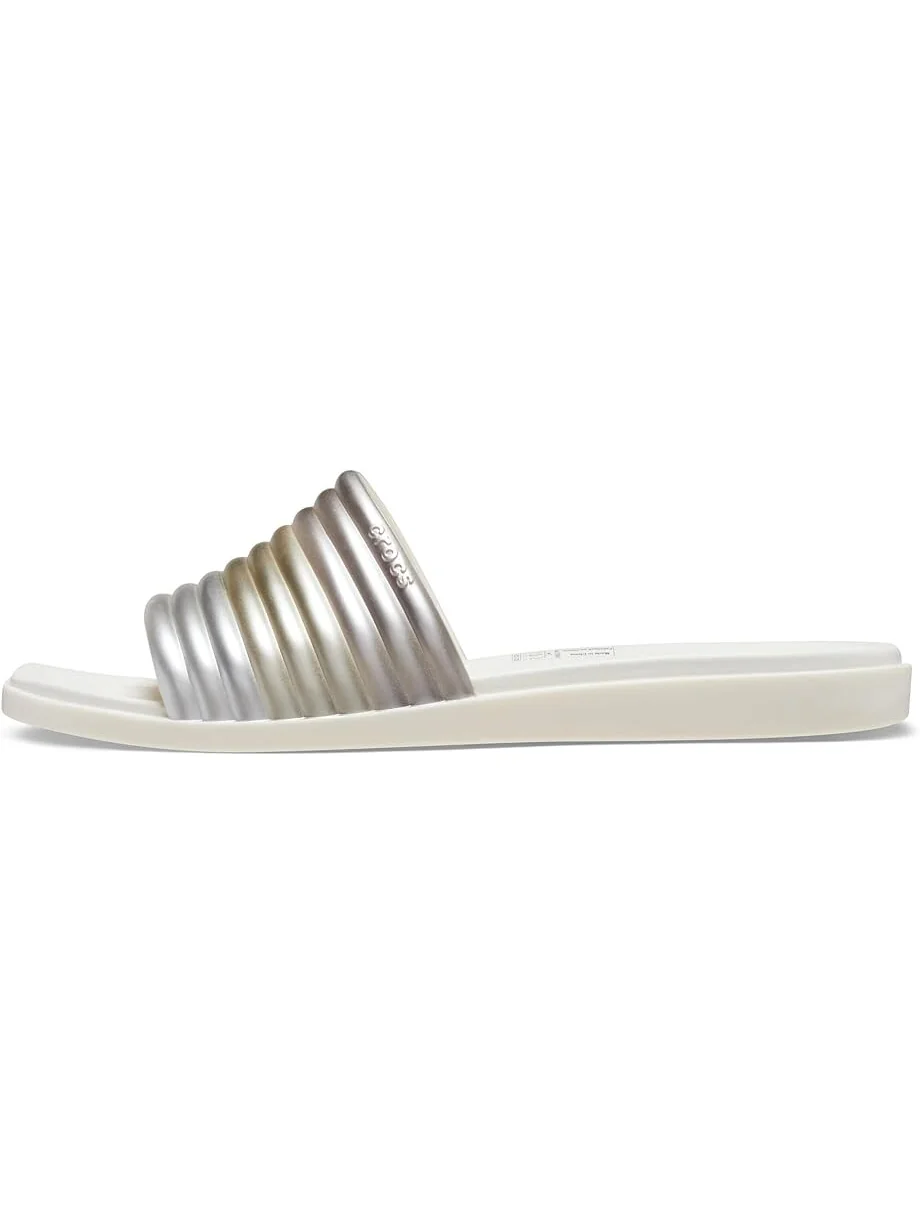 Сандалии Crocs Miami Slide Sandals, цвет Metallic Chalk — 4