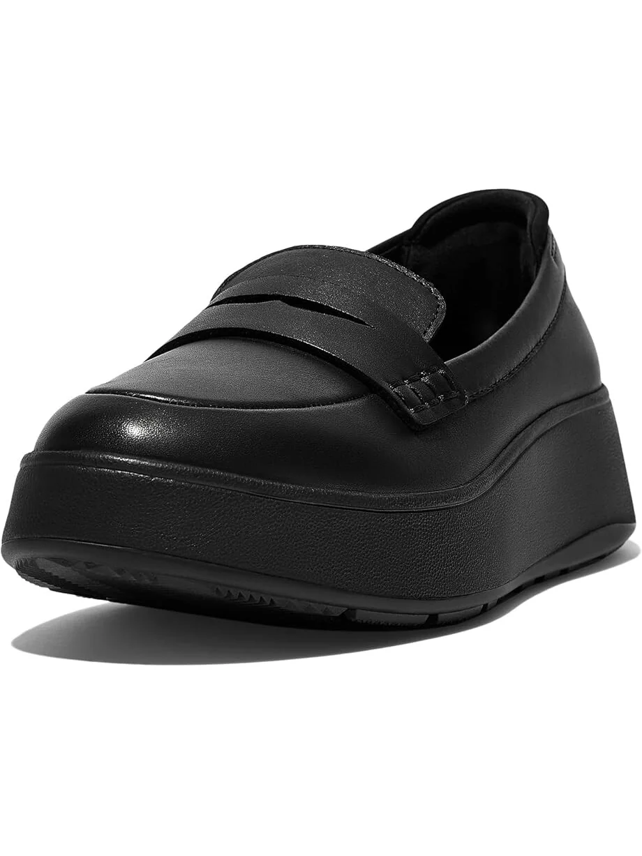 Лоферы FitFlop F-Mode Leather Flatform Penny Loafers — черный