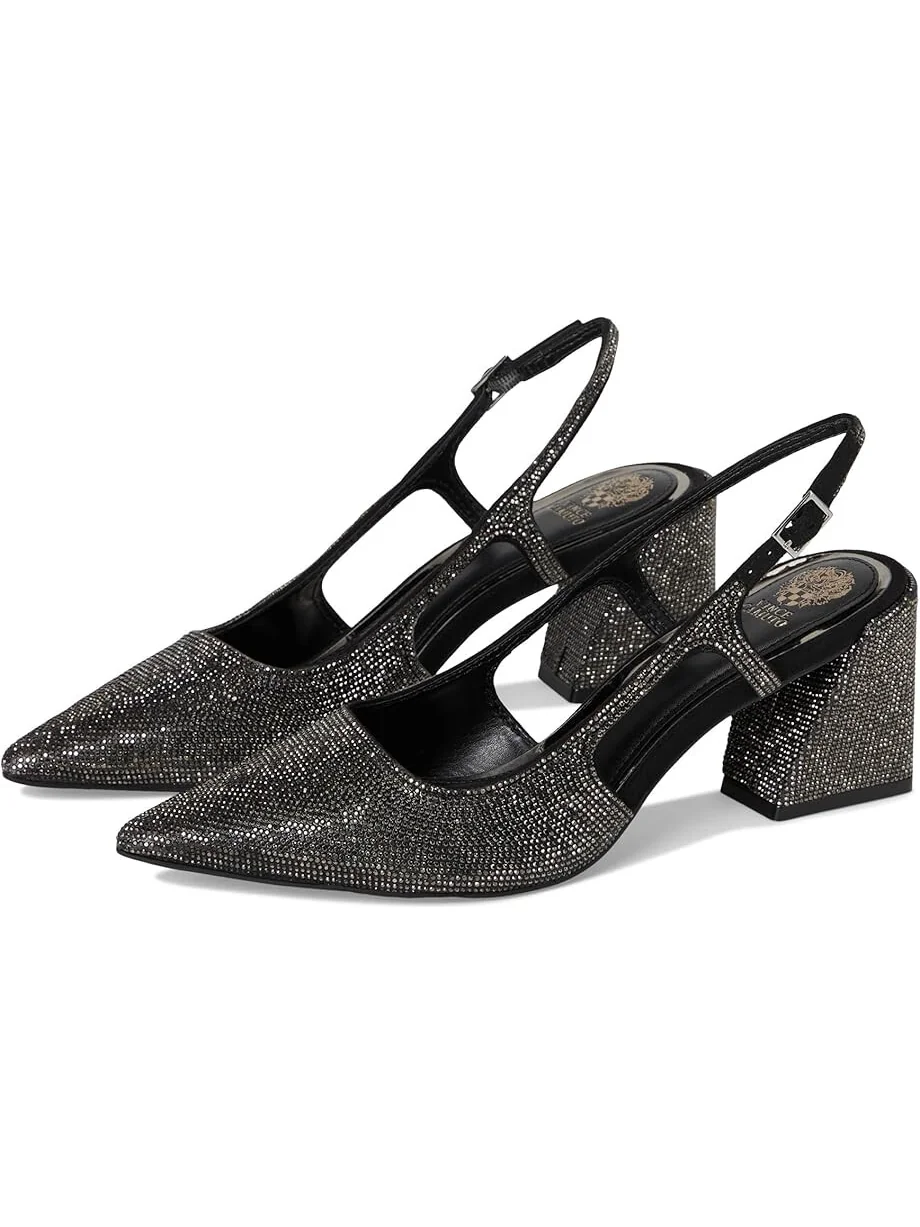 Туфли Vince Camuto Sindreea Rhinestone Block Heel Slingback Pump — серый