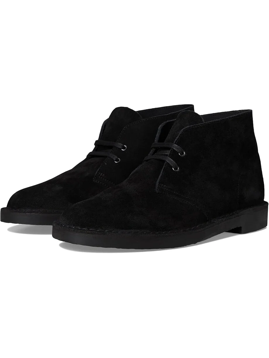 Ботинки Clarks Shepton, черные замшевые — 1