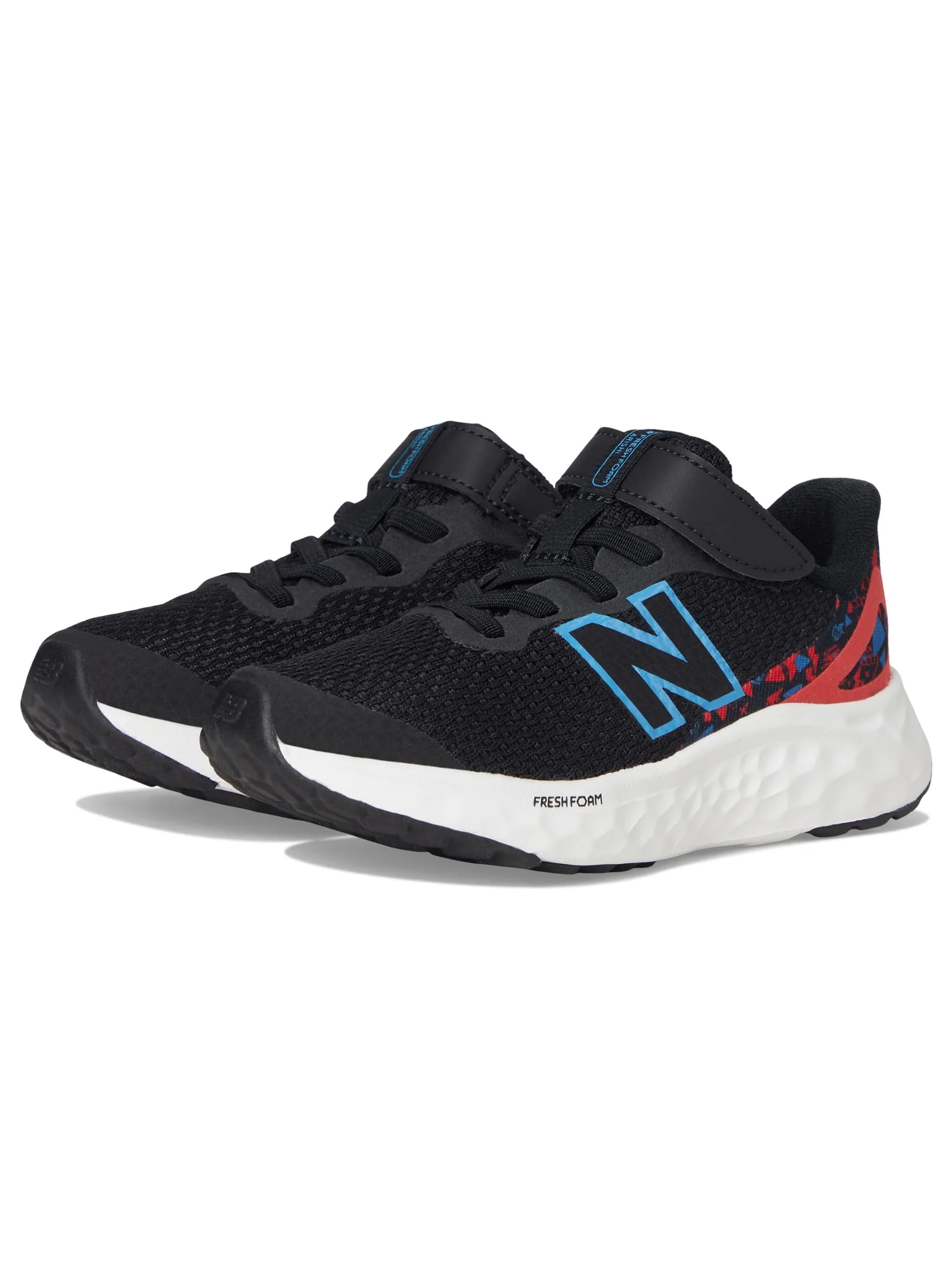 Кроссовки New Balance Kids Fresh Foam Arishi v4 Bungee Lace with Top Strap — изображение 1 из 7, черный//красный