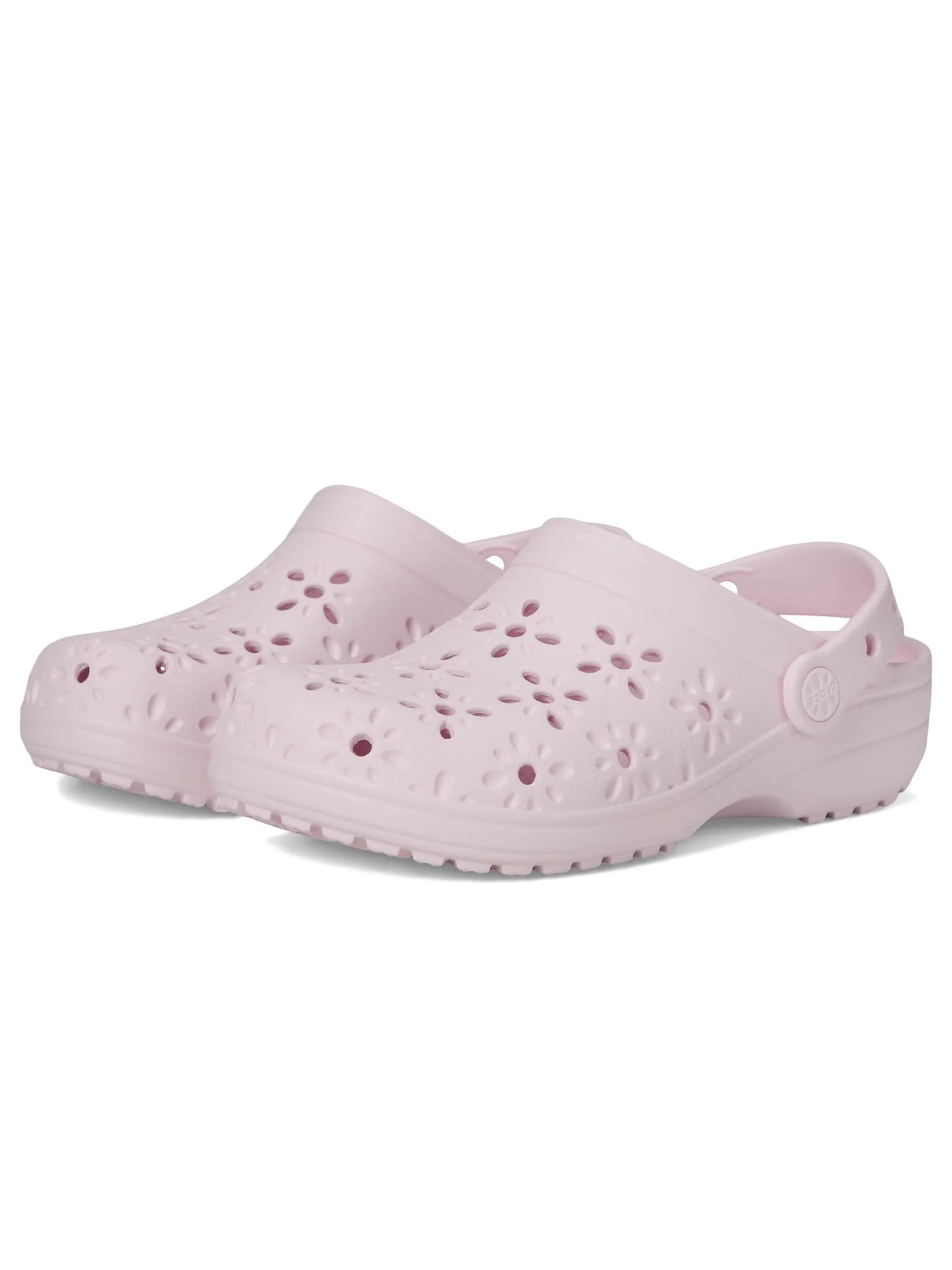 Туфли Crocs Kids Classic Clogs with Floral Cut Out Design — розовый