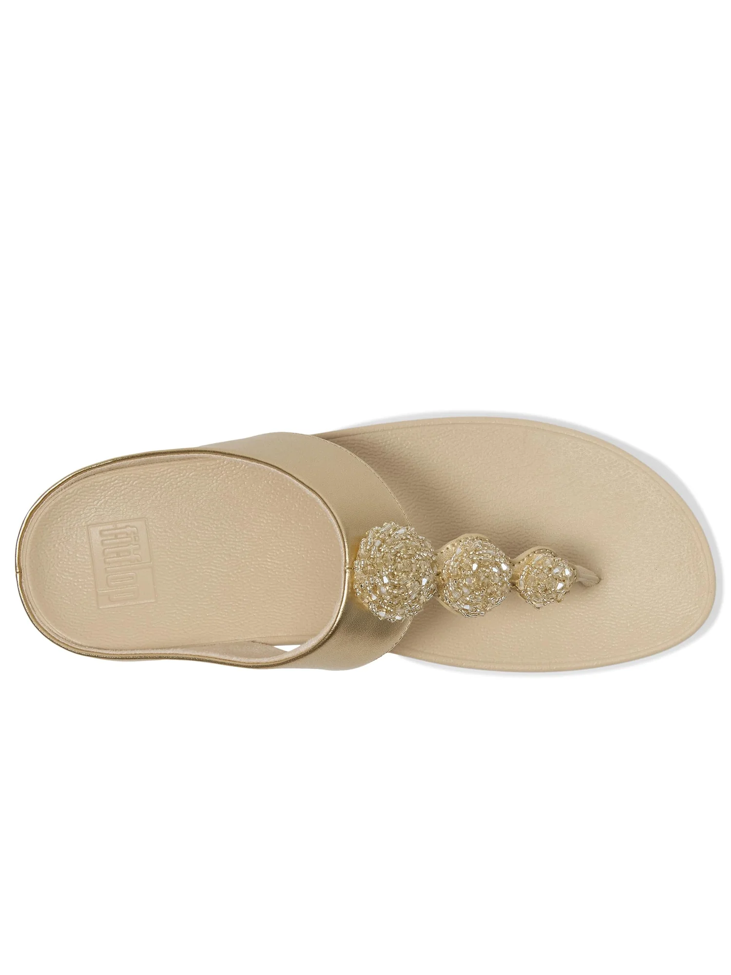 Сандалии FitFlop Fino Beadie-Button Metallic Toe-Post Sandals — 2