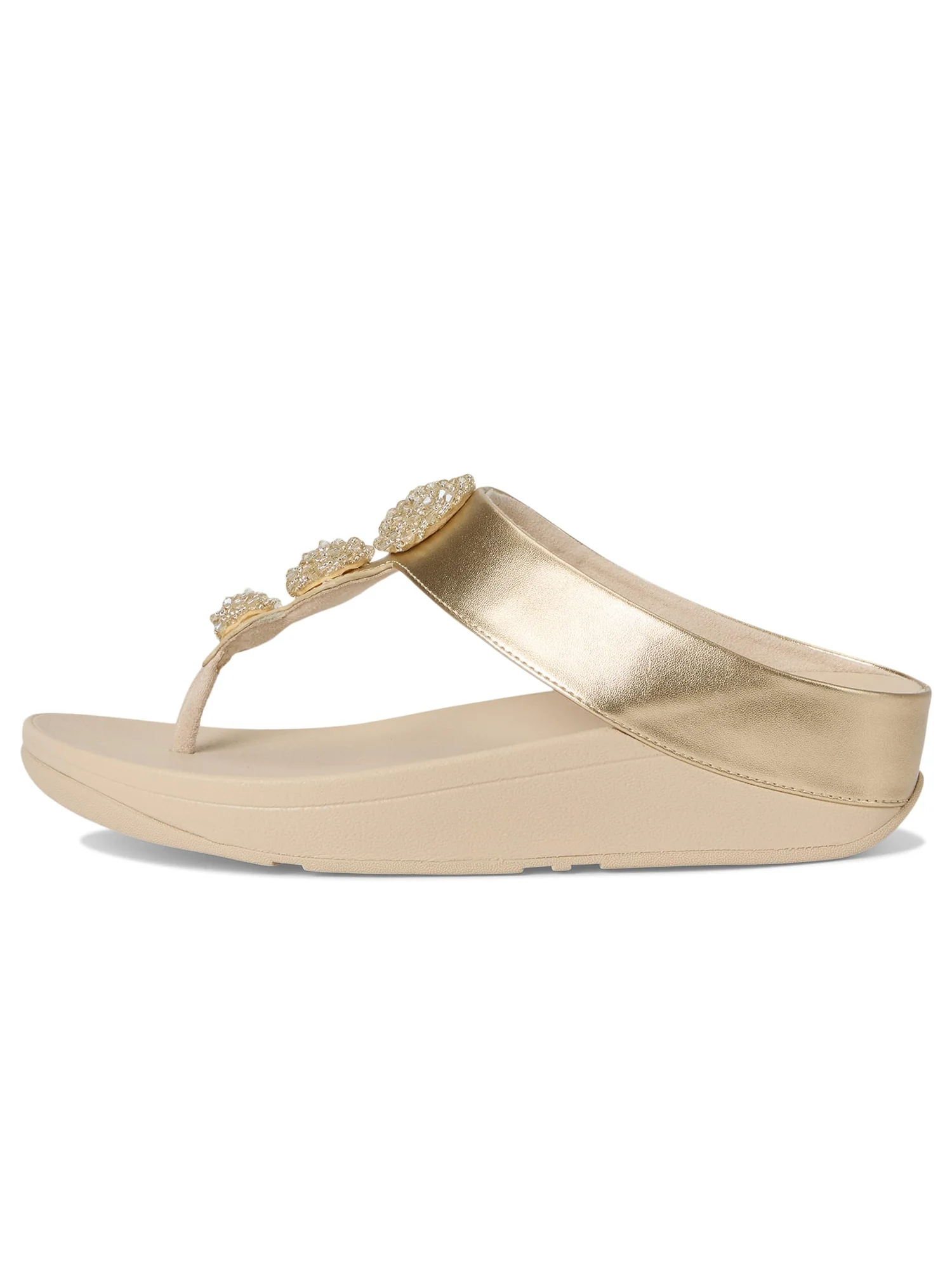 Сандалии FitFlop Fino Beadie-Button Metallic Toe-Post Sandals — 4