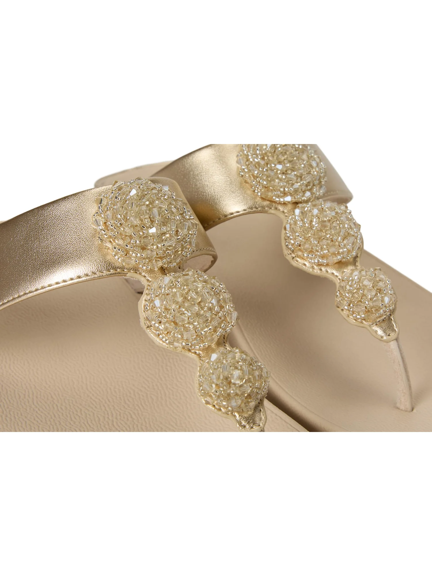 Сандалии FitFlop Fino Beadie-Button Metallic Toe-Post Sandals — 6