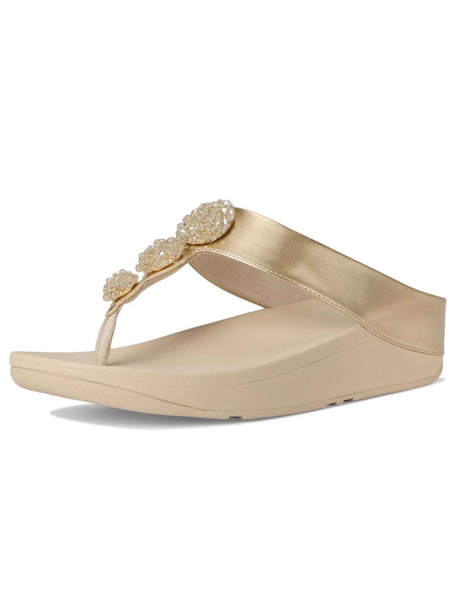 Сандалии FitFlop Fino Beadie-Button Metallic Toe-Post Sandals — 7