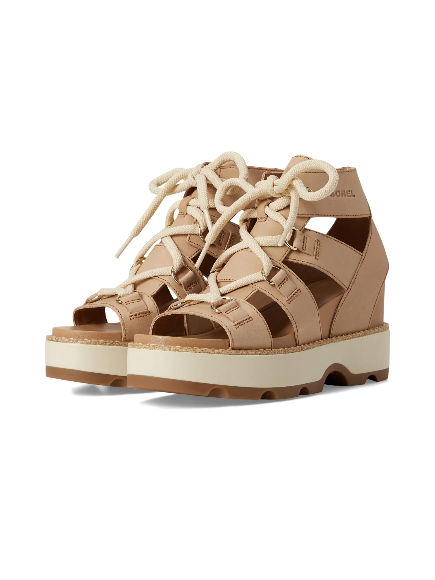 Сандалии SOREL Joanie IV Lace Wedge, цвет Honest Beige — 1
