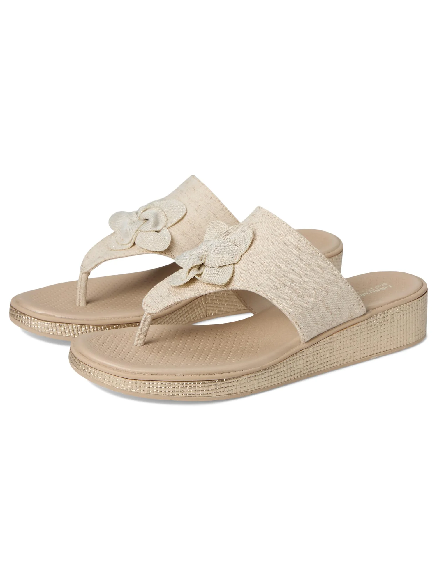 Сандалии LifeStride Bloom Thongs, цвет Natural Stretch Linen Fabric — 1