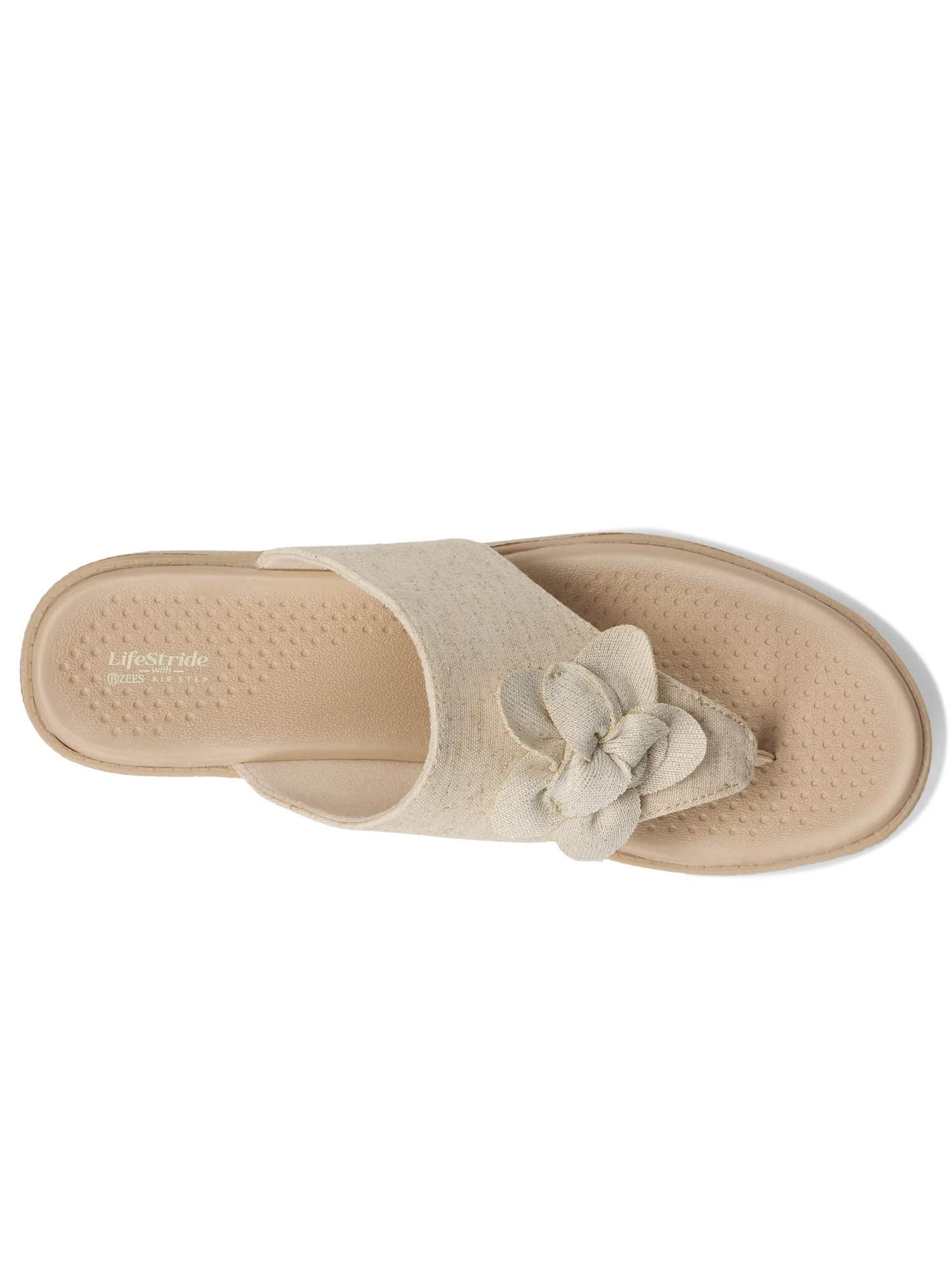 Сандалии LifeStride Bloom Thongs, цвет Natural Stretch Linen Fabric — 2